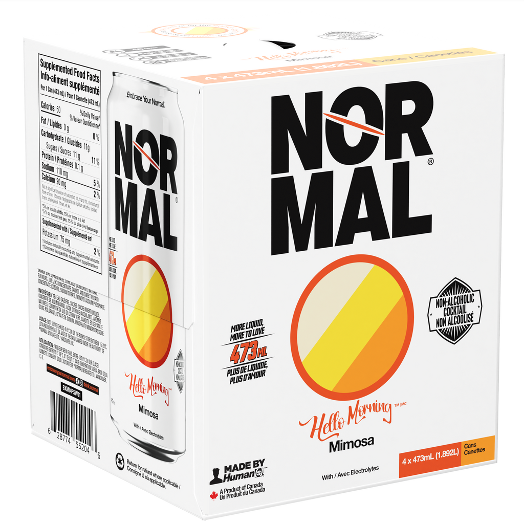 Normal Beverage - Hello Morning Non Alcoholic Mimosa Cocktail. 4x473ml 4-Pack