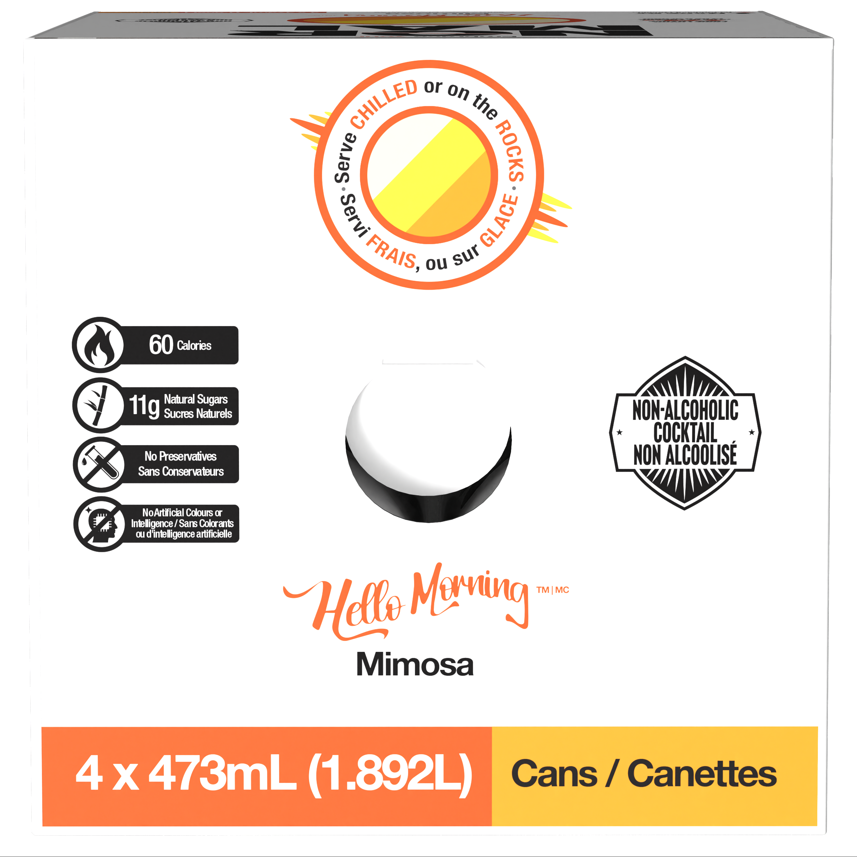 Normal Beverage - Hello Morning Non Alcoholic Mimosa Cocktail. 4x473ml 4-Pack