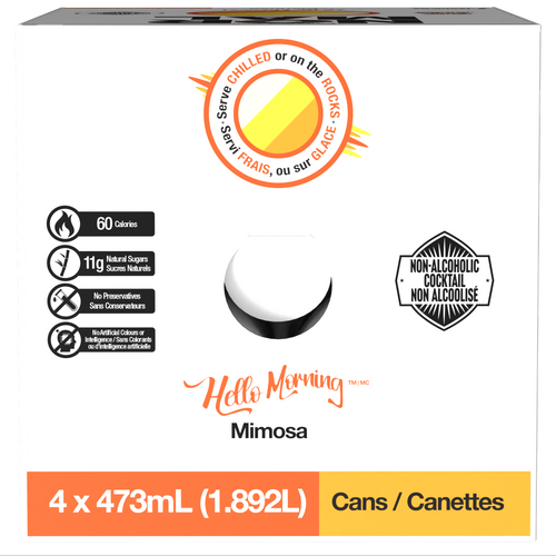 Normal Beverage - Hello Morning Non Alcoholic Mimosa Cocktail. 4x473ml 4-Pack